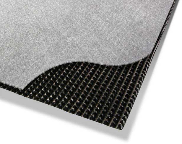 Pozidrain. High strength flexible PE with cuspated core & non woven geotextile filter fabric
